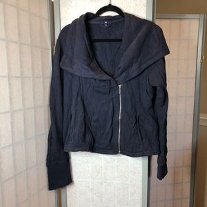 Gap navy jacket w/ offset zipper & side pockets